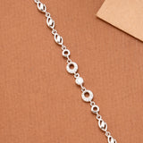 Round Shape Stone Silver Women’s Bracelet