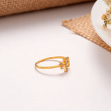 Minimal Luxury White Stone Golden Ring