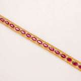 Elite Oval Shape Ruby Stone Gold Bracelet