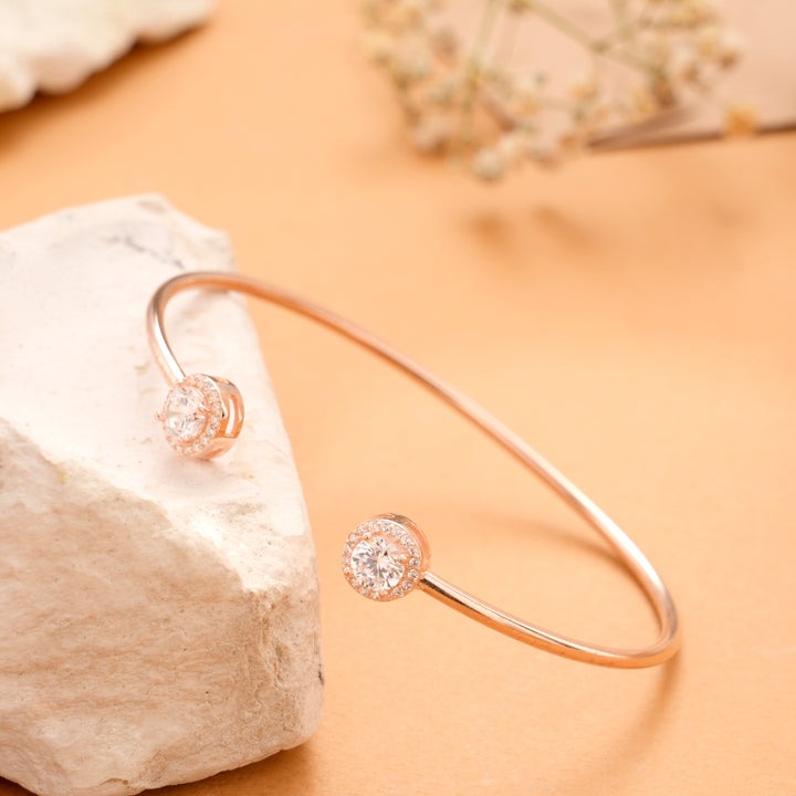 Elegant Circle Design Silver Rose Gold Kada