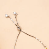 Tiny Twin Tone Floral Pattern Heart Bracelet