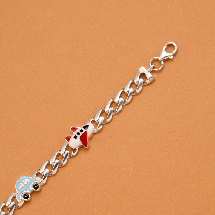 Charm Airplane Car Helicopter Silver Baby Bracelet