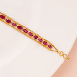 Elite Oval Shape Ruby Stone Gold Bracelet