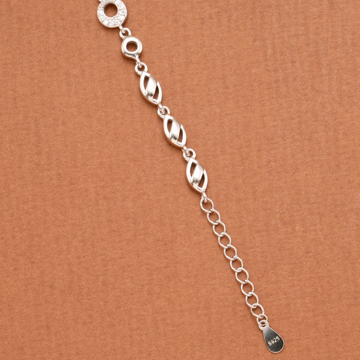 Round Shape Stone Silver Women’s Bracelet