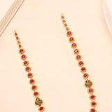 Antique Lakshmi with Ruby Pendant Silver Necklace