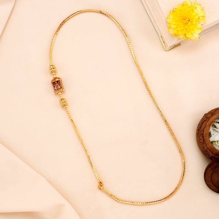 Elegant Lakshmi Nagas Silver Mugappu Chain