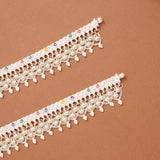 Enamel Link Band Salangai Silver Anklet