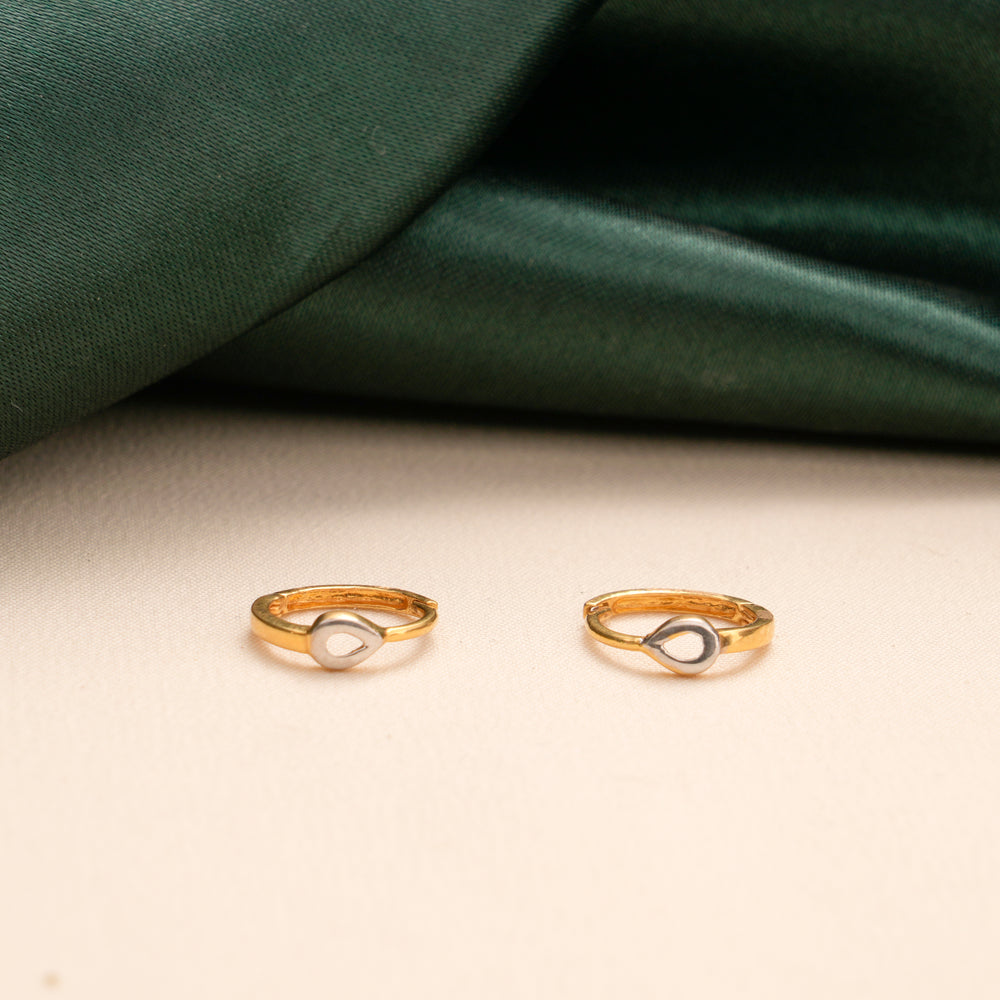 Minimal Drop Design Hoop Gold Stud