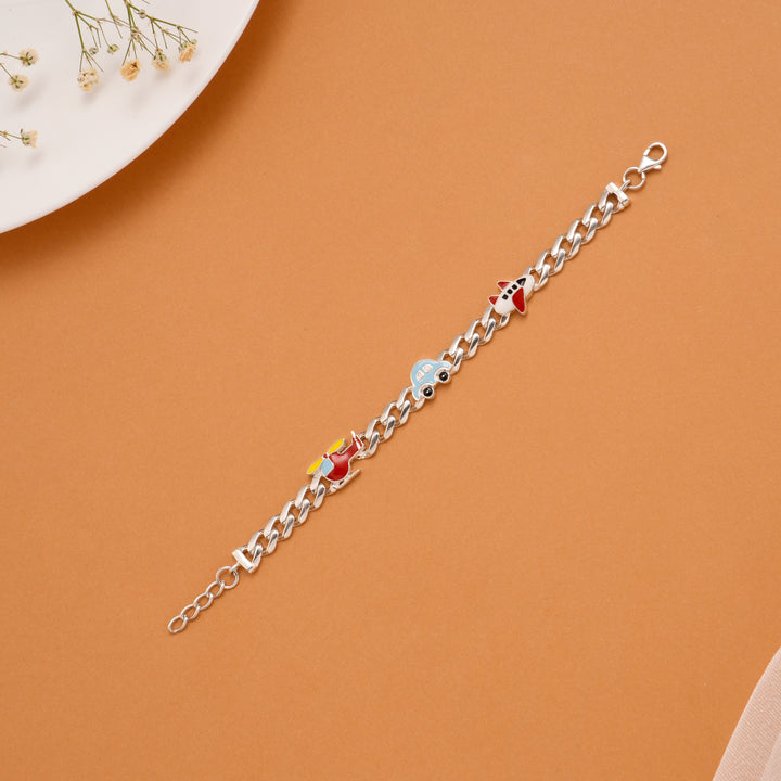 Charm Airplane Car Helicopter Silver Baby Bracelet