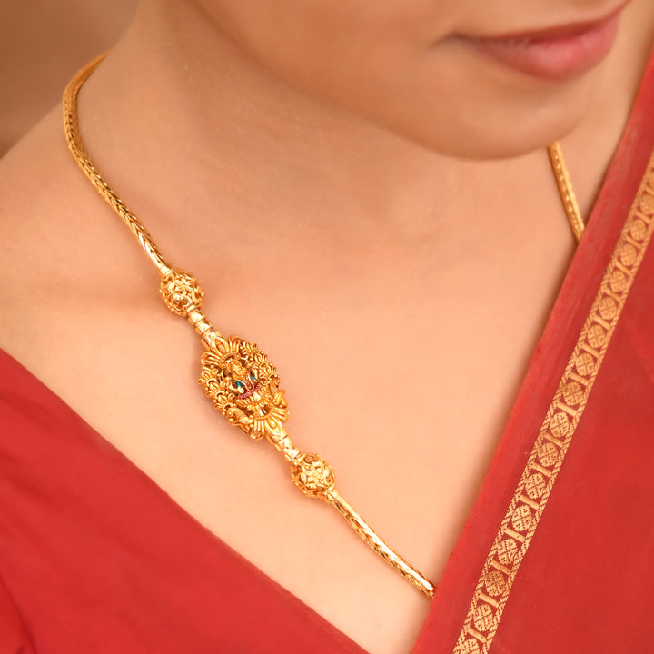 Timeless Golden Lakshmi Mugappu Chain