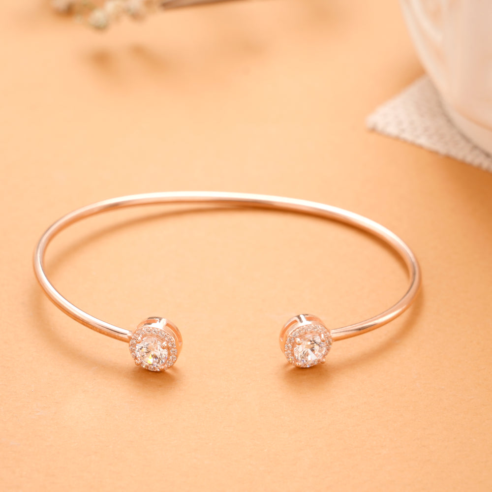 Elegant Circle Design Silver Rose Gold Kada