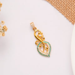 Floral and Leaf Design Golden Pendant