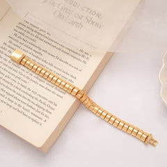 Geometric Pattern Golden Bracelet for Men