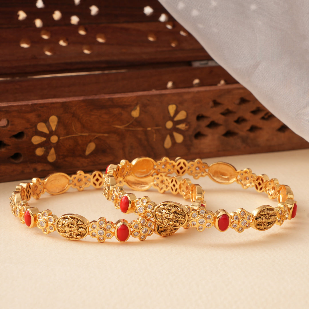 Antique Ram Seetha Coral Design Bangle