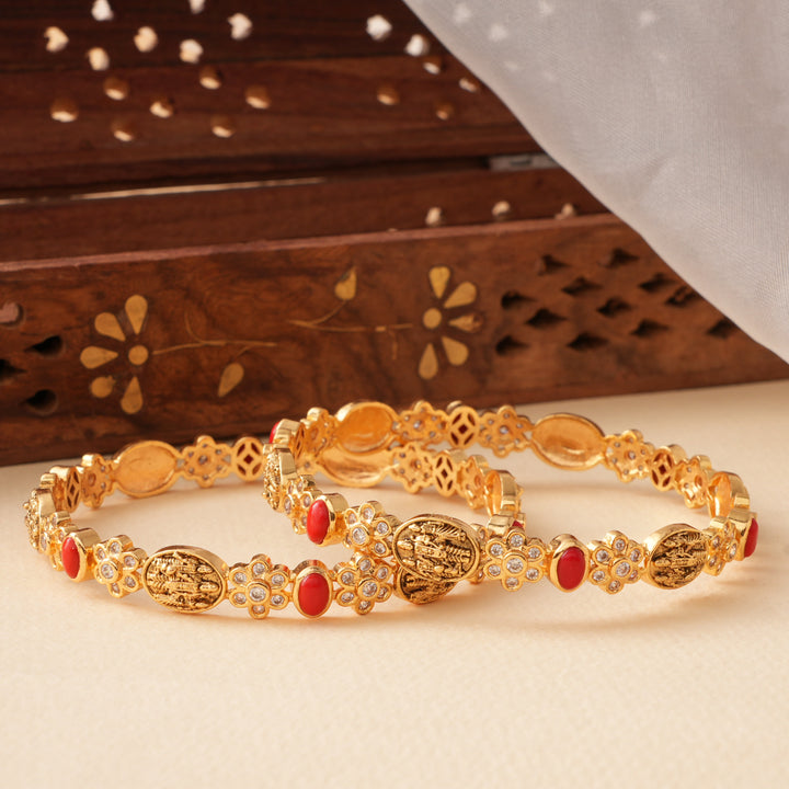 Antique Ram Seetha Coral Design Bangle