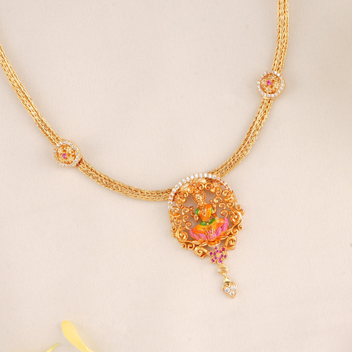 Timeless Lakshmi Pendant Swarovski Necklace