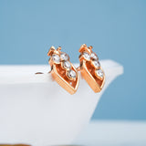 Cluster Leaf Design Diamond Earring