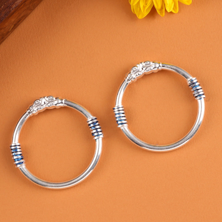 Traditional Yazhi Design Silver Bangle