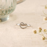 Casual Silver Love Baby Ring