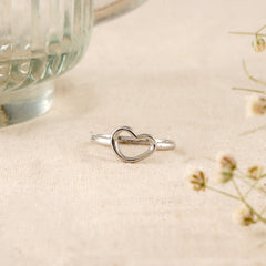 Casual Silver Love Baby Ring