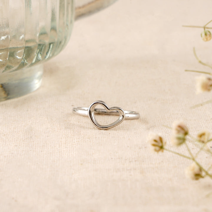 Casual Silver Love Baby Ring