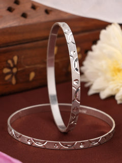 Artistic Laser Cut Silver Bangle
