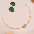Butterfly Ruby Stone Gold Necklace