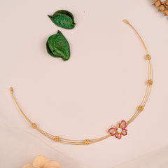 Butterfly Ruby Stone Gold Necklace