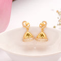 Heart Design White Stone Golden Jimikki
