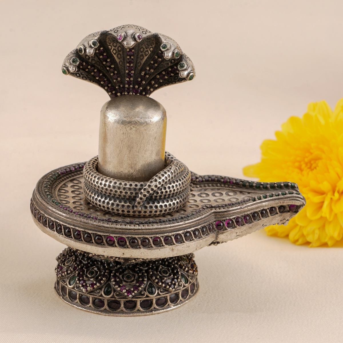 Mahadev Shivling Antique Silver Idol