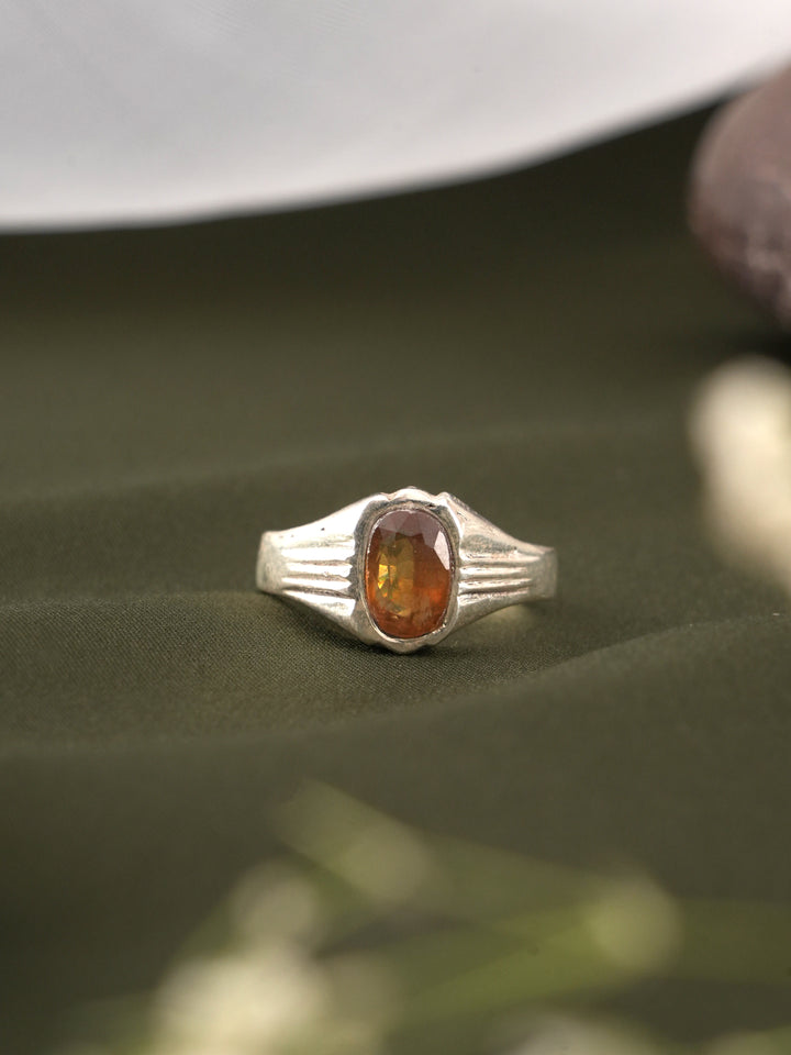 Minimalistic Yellow Sapphire Silver Ring
