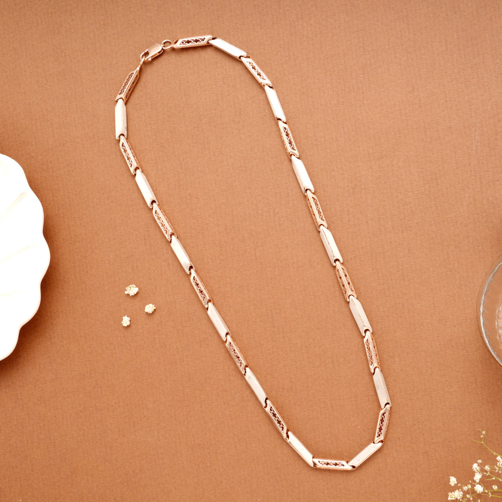 Double Tone Link Design Silver Men’s Chain