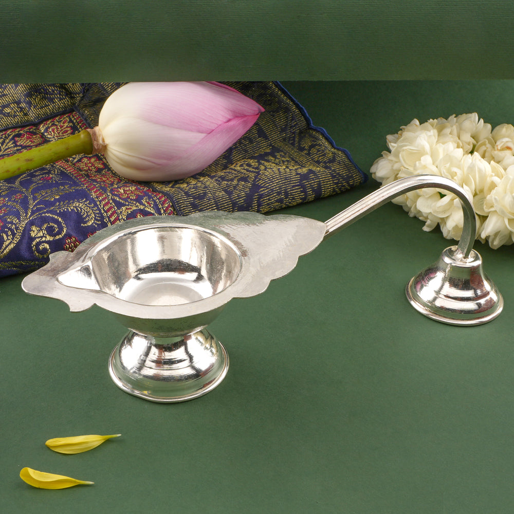 Classic Temple Silver Aarti Lamp