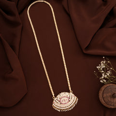 Mango Design Ruby Stone Golden Chain