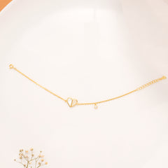 Mother of Pearl & CZ Heart Bracelet