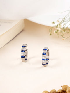 Blue Sapphire Hoop earrings