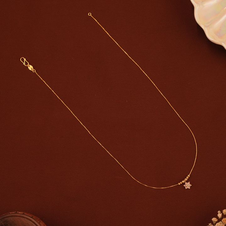 Elegant White Stone Flower Gold Chain