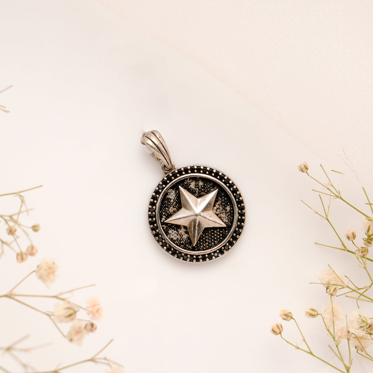 Antique Star Shape Silver Pendant