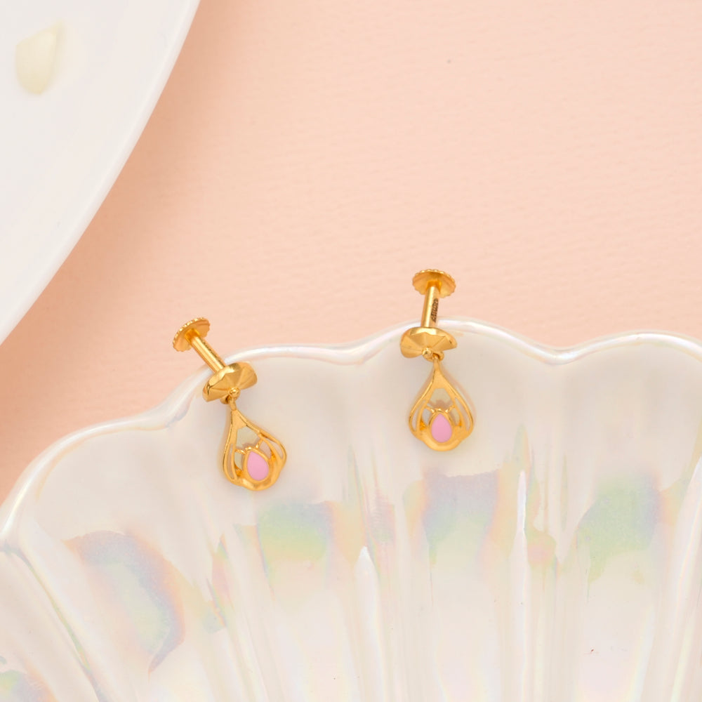 Mini Teardrop Gold Stud Earrings