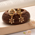 Antique Lakshmi with Star Stone Golden Earrings