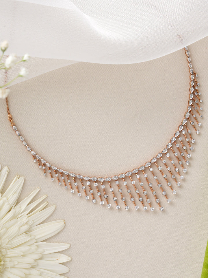 Diamond Rainfall Rose Gold Necklace