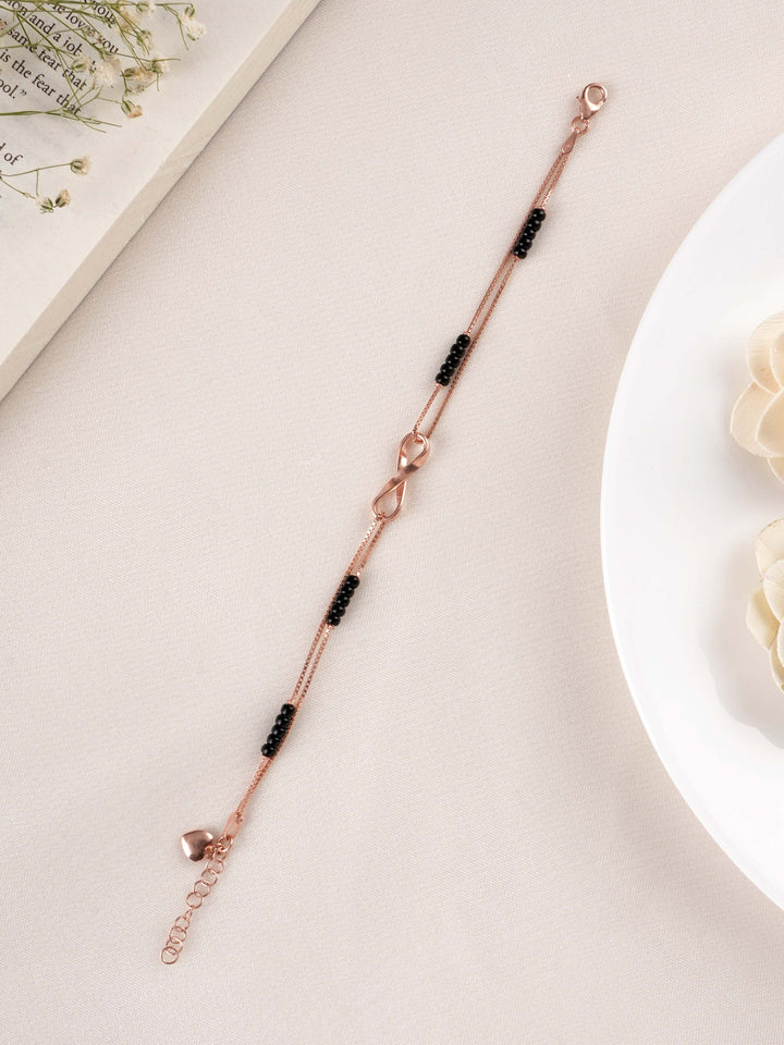 Rose Gold Infinity Mangalsutra Bracelet