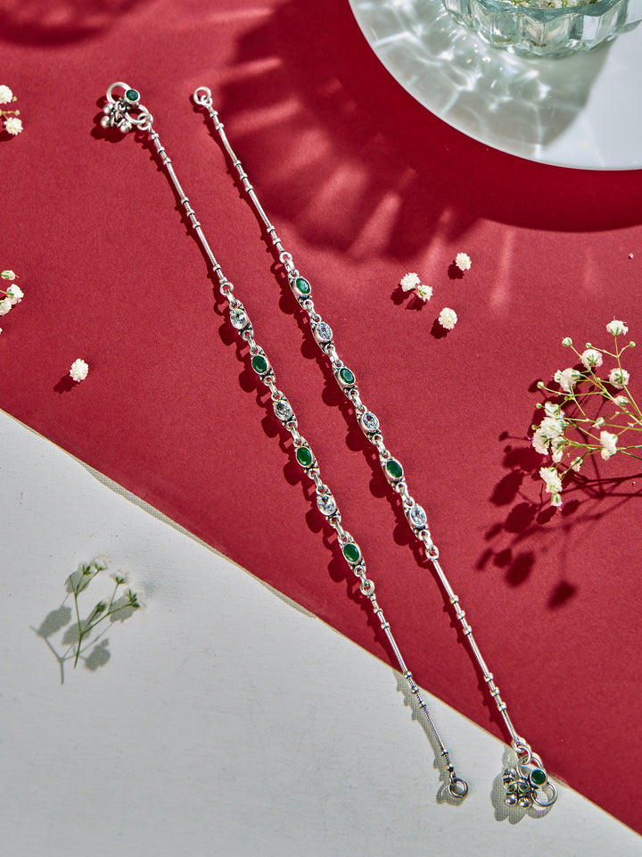 Olive Spark Charm Antique Anklet