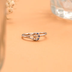 Cute Star with Stones Silver Ring