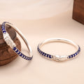 Traditional Blue Beads Silver Baby Kada