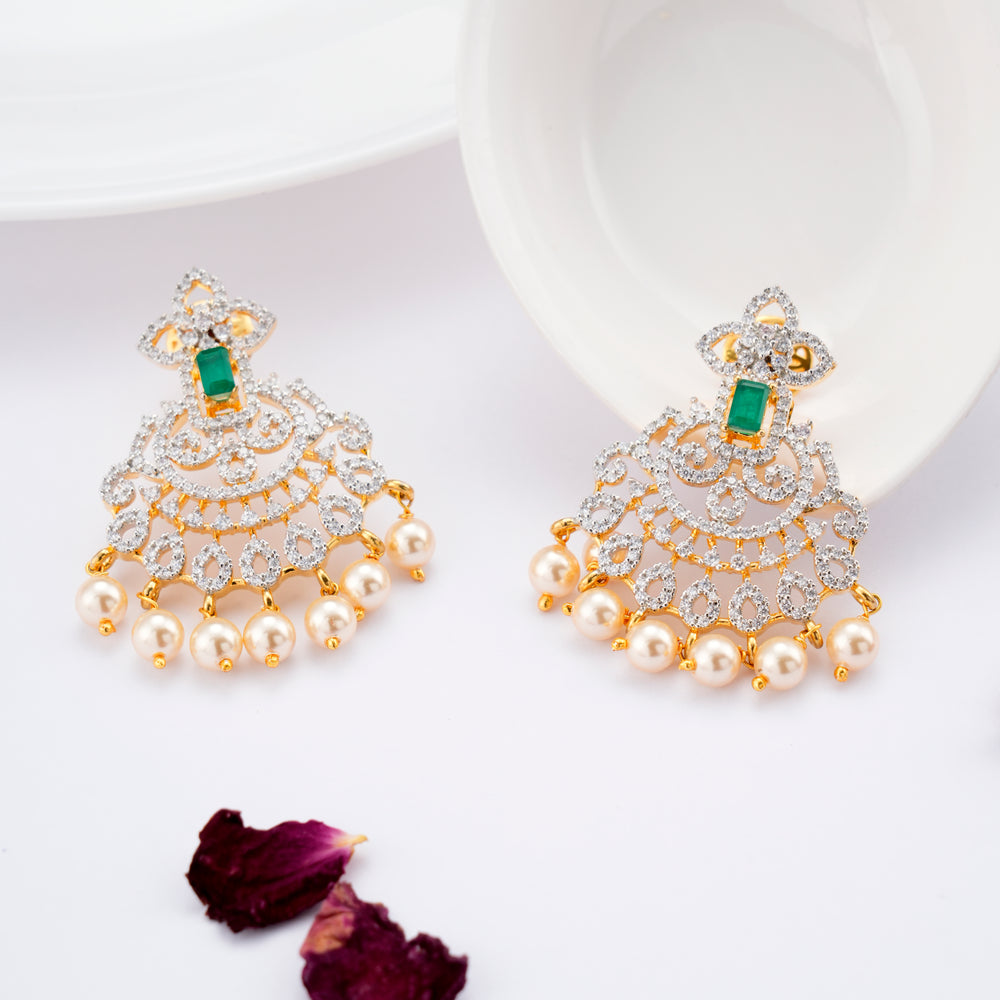 Blossom Floral Pearl Drops Swarovski Earring