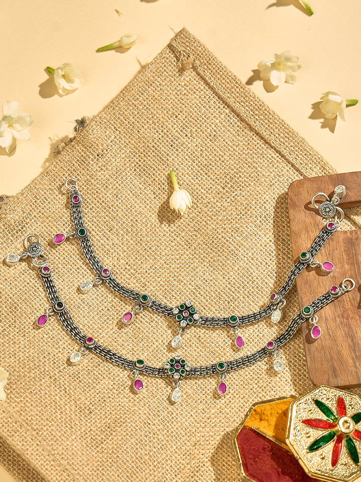 Pink Drop Antique Anklet
