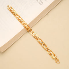 Heavy Link Pattern Golden Bracelet for Men