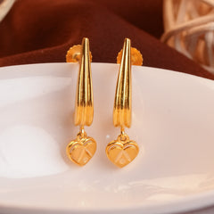 Gold Triple Bar Ear Climber Earrings with Knot Detail