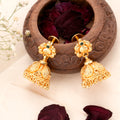 Traditional Design Emerald Golden Jhumkas